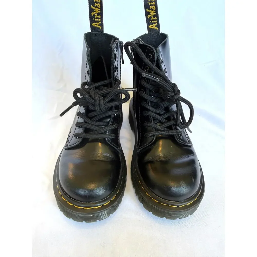 Junior 1460 Pascal Bex Dr. Martens Boots, Black Patent Leather, Toddler, Kid, 11